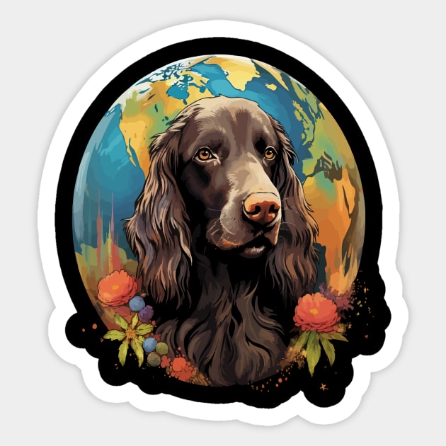 Field Spaniel Earth Day Sticker by JH Mart